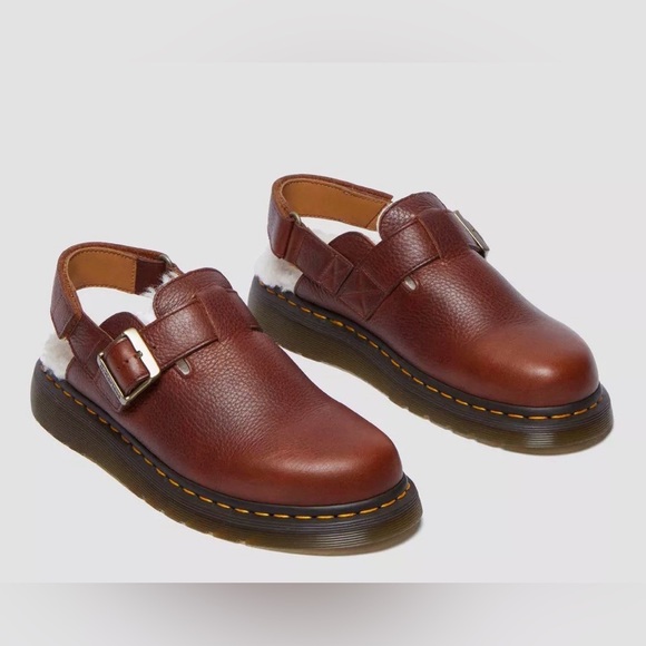 DR MARTENS Jorge II Ambassador Faux Fur Lined Slingback Mules Wmns 10 New No Box - Picture 2 of 14